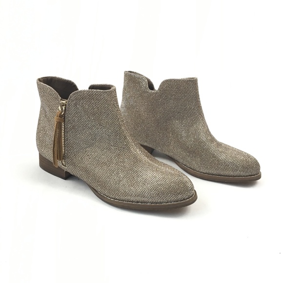 GB girls Other - Gb Girls Gold Metallic Zip Ankle Boots